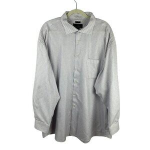 Jos A Bank Reserve Dress Shirt Men‎ 19 35 White Purple Plaid Long Sleeves Work